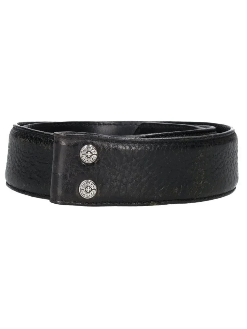 Chrome Hearts 1.5 Strap Scroll Label Rivets Leather Belt
